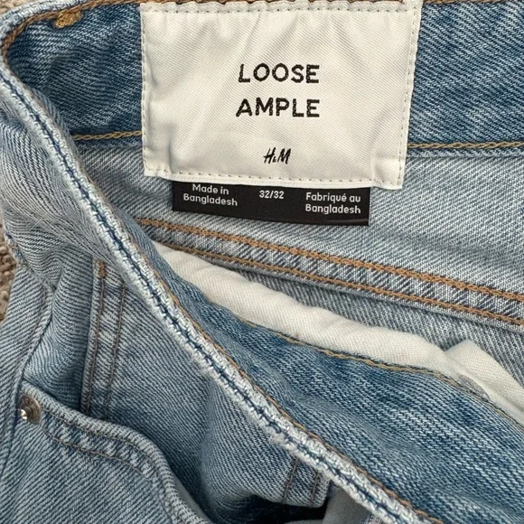 H&M Loose Ample Fit men’s W32/L32 Light Blue Jeans - Picture 2 of 8